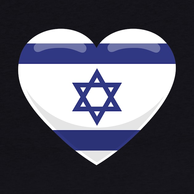 Israel Flag Heart by SunburstGeo